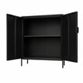 Armadietto Basso in Metallo Nero 90x80x40 cm - Design Moderno
