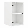 Armadio da Parete con Ante in Vetro Bianco 35x37x68,5 cm