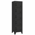 Armadio in acciaio nero con 5 ripiani, 38x40x180 cm, ideale per ufficio e garage