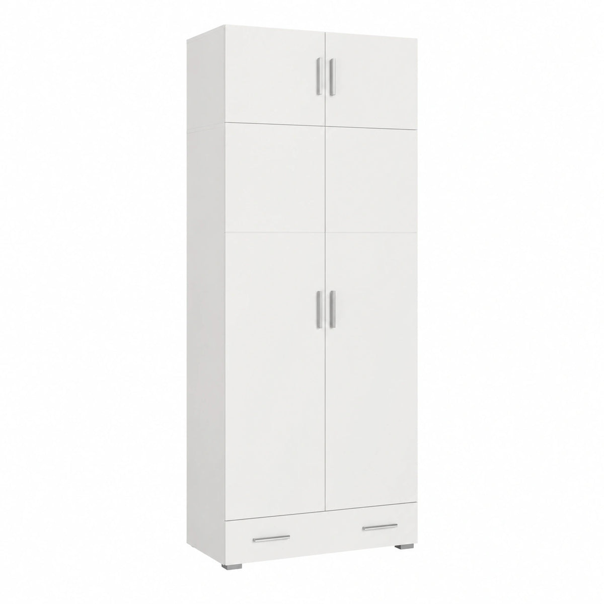 Armadio Porta Documenti Frank, Bianco 80x182.4 cm con Cassetto e Estensione