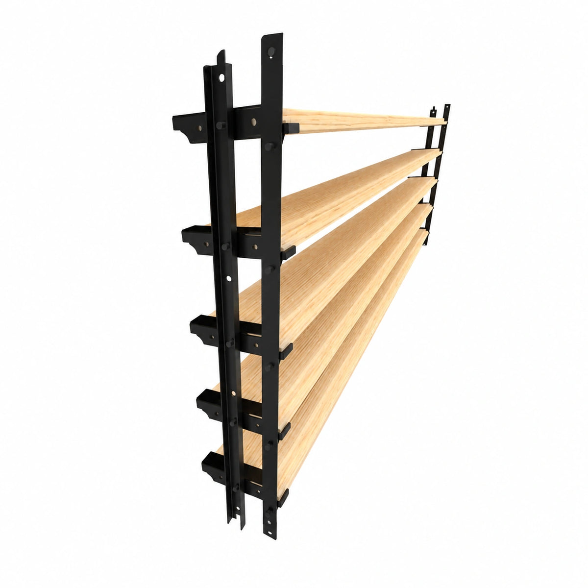 Tenda avvolgibile in alluminio regolabile, 48 cm, nero, montaggio versatile, robusta e stabile, adatta per tavole 98 x 20 mm, con 5 maniglie