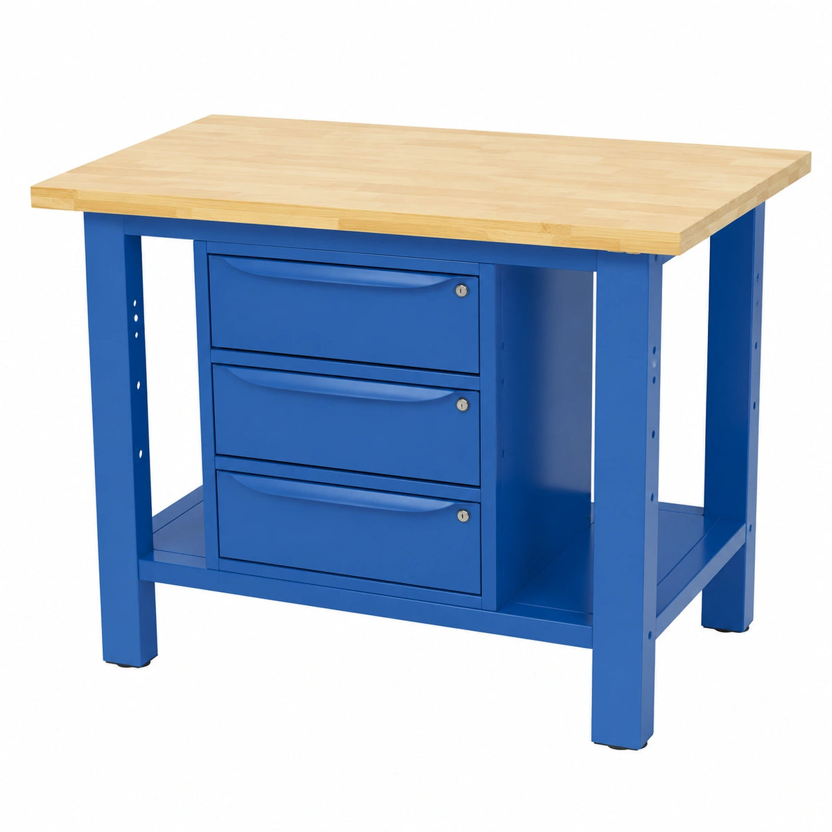 Banco da Lavoro Professionale SOGI X3B-09 con Piano in Legno e Armadio a 3 Cassetti, Lunghezza 1 Metro