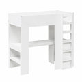 Letto a Castello Loft con Scrivania Integrata Bianco 90x200 cm per Cameretta Moderna