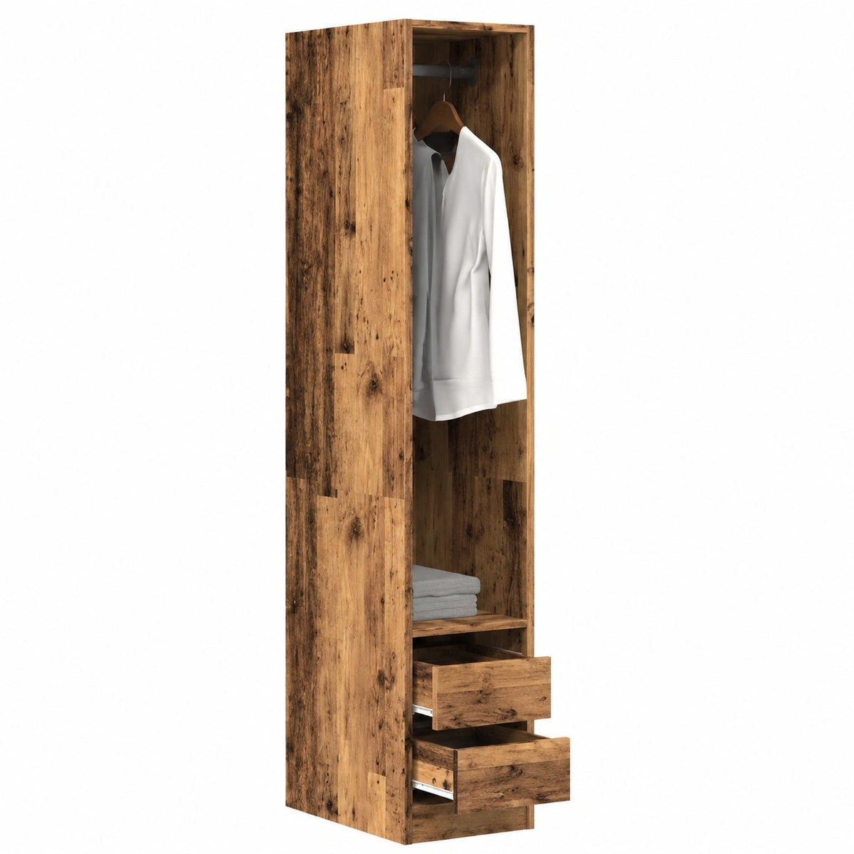 Armadio in legno vintage con ante scorrevoli, 30x50x200 cm, ideale per camera da letto, corridoio e cameretta