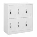 Armadio da Ufficio in Metallo con Serratura, Colore Grigio Chiaro, 90x45x92,5 cm