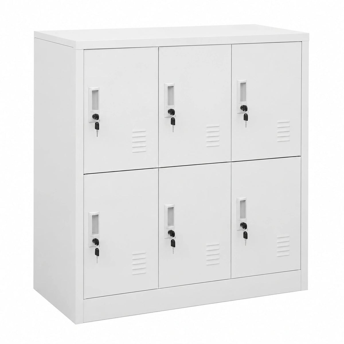 Armadio da Ufficio in Metallo con Serratura, Colore Grigio Chiaro, 90x45x92,5 cm