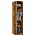 Armadio rustico effetto legno, 30x50x200 cm, con doppio scomparto, ideale per camera da letto, ingresso e cameretta, compatto e funzionale con ante