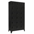 Armadio Metallo Nero con Serratura, 90x40x180 cm, Ideale per Ufficio e Spogliatoio