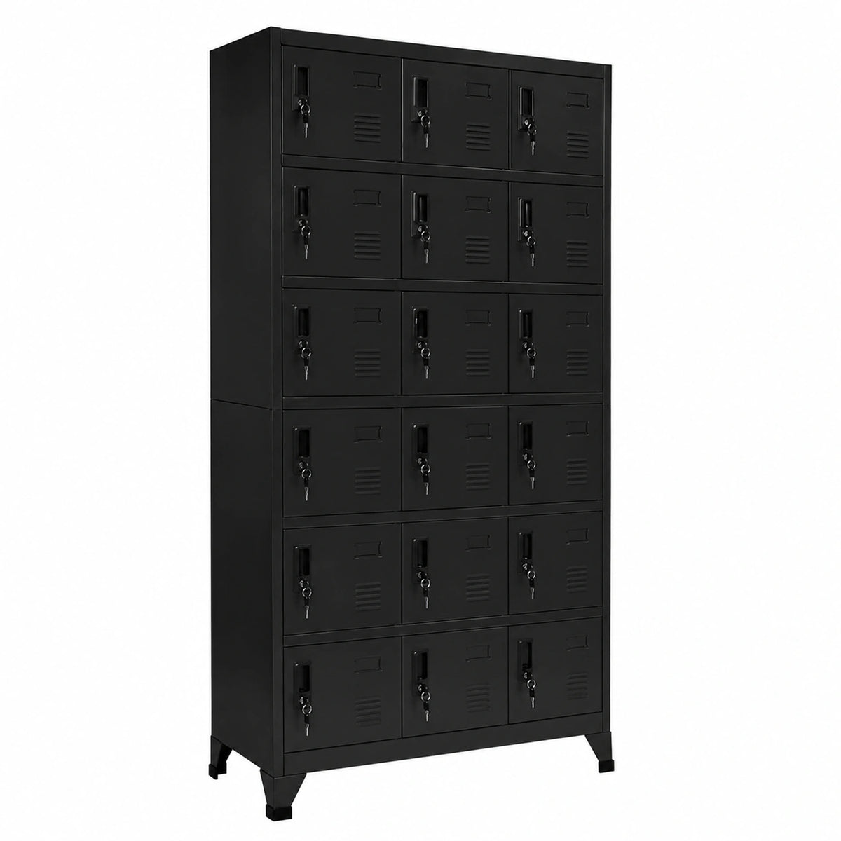 Armadio Metallo Nero con Serratura, 90x40x180 cm, Ideale per Ufficio e Spogliatoio