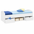 AVANTI TRENDSTORE - Nemu - Letto per Bambini con Vano Aperto e 2 Cassetti, Bianco e Opzioni di Colore, Dimensioni: 96x66x204 cm