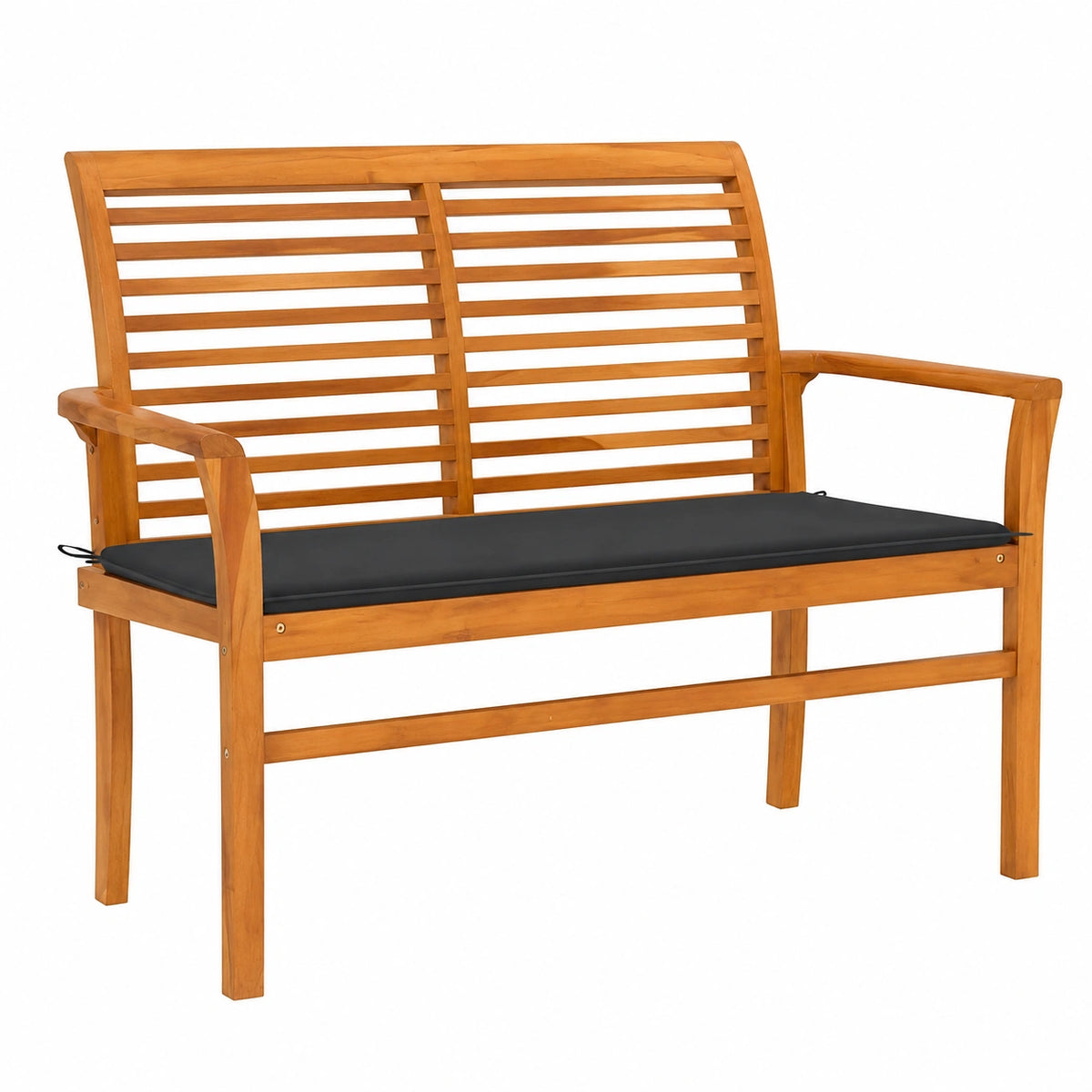 Panca da giardino in teak con cuscino antracite, 112 cm, resistente e durevole per esterni