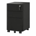 Cassettiera con Serratura a 3 Cassetti YITAHOME, con Ruote, per Ufficio e Casa, Formati Lettera/Legale/A4, 30 x 45 x 61 cm, Nero