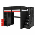 Letto a Soppalco Gaming 140x200cm con LED, USB e Scrivania Integrata