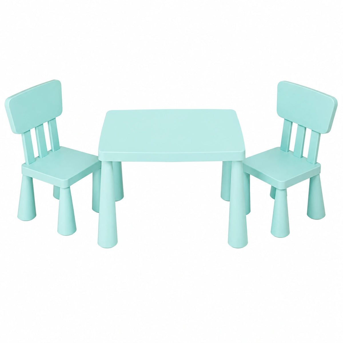 Set Tavolo e Sedie per Bambini 3+ Anni, Ergonomici e Sicuri, Adatti per Giocare e Imparare, Capacità 50kg, Colore Verde