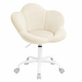 Sedia Ergonomica Girevole per Bambini in Velluto Beige, Altezza Regolabile