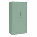 Armadio in Metallo Verniciato per Utensili con Porte Battenti e Appendiabiti, 185x90x45cm, Verde Pastello