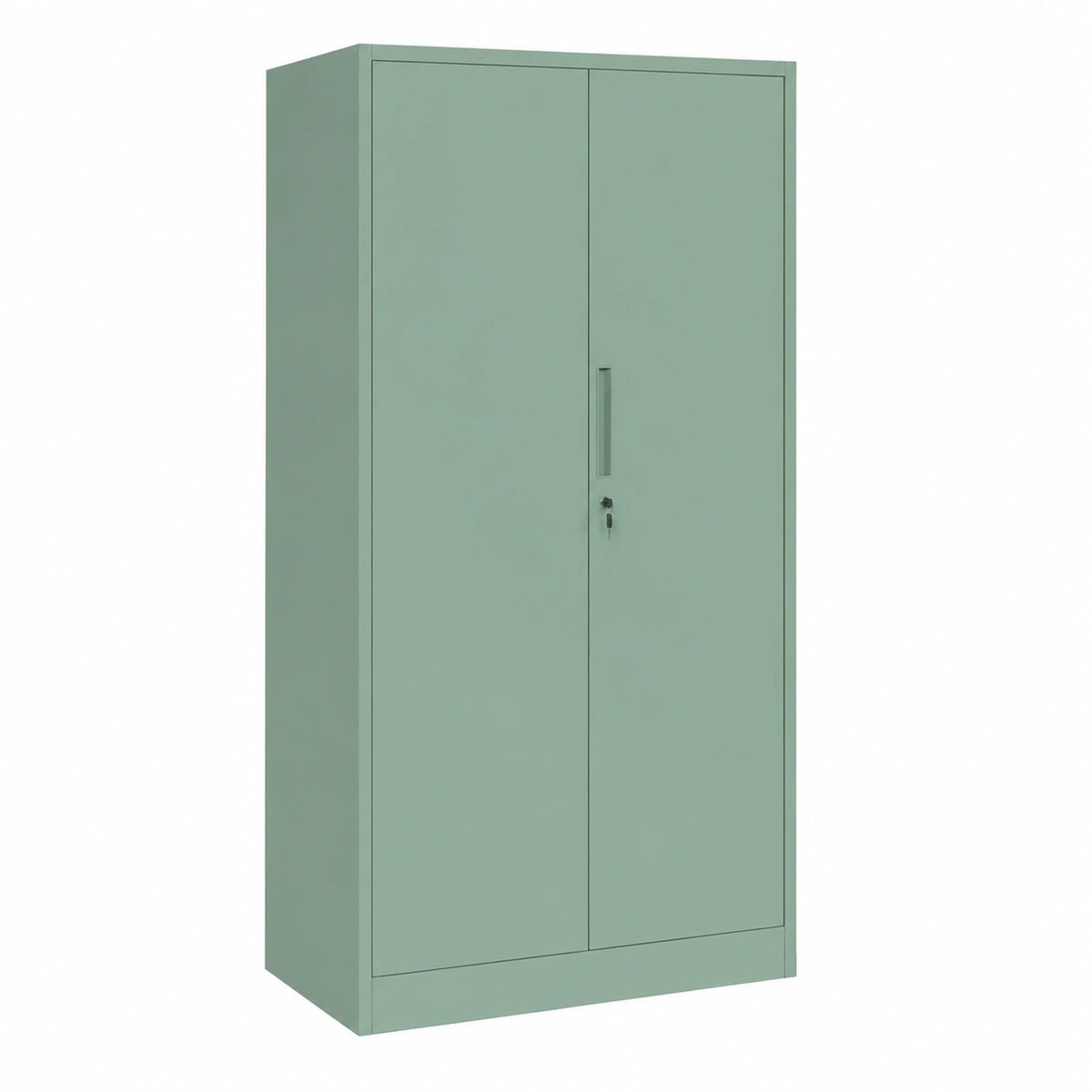 Armadio in Metallo Verniciato per Utensili con Porte Battenti e Appendiabiti, 185x90x45cm, Verde Pastello