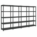Mangloder - Scaffale plastica robusto 5 ripiani, ideale per officina e magazzino, 340x40x185 cm, nero